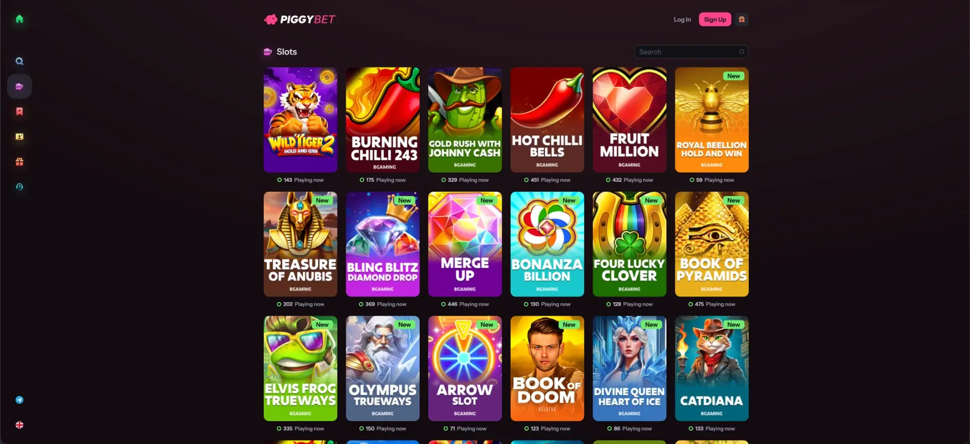 Aperçu PiggyBet : machines a sous et jeux chez piggybet